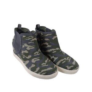 Torrid Knit Casual Side Zip Camo Wedge High-top Sneakers Women's Plus Size 12WW